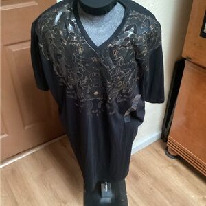Sean John mens black/gold T-shirt, 100% cotton, size 4XL